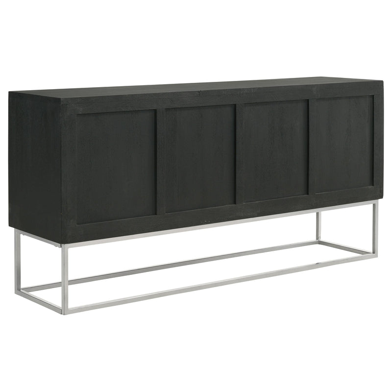 Coaster Furniture Borman 950331 4-door Wood Accent Cabinet - Walnut and Black IMAGE 7