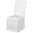 Coaster Furniture Shawna 100748 Upholstered Skirted Side Chair - White IMAGE 3