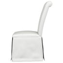 Coaster Furniture Shawna 100748 Upholstered Skirted Side Chair - White IMAGE 4