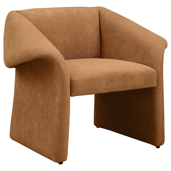 Coaster Furniture Ramsey 907523 Upholstered Sloped Arm Accent Chair - Honey IMAGE 1