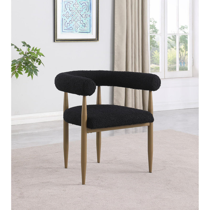 Coaster Furniture Dunmore 105762 Boucle Upholstered Dining Arm Chair - Black IMAGE 2