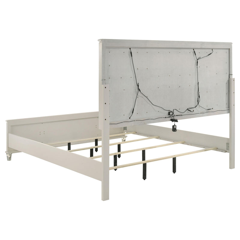 Coaster Furniture Olivia 224951Q Queen Panel Bed LED Headboard - Pearl White IMAGE 4