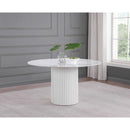 Coaster Furniture Acadia 105580 Round 53-inch Sintered Stone Top Dining Table - White IMAGE 3