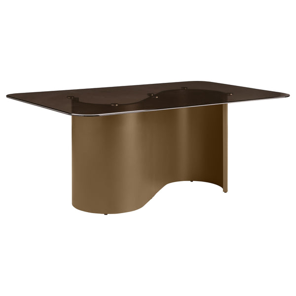 Coaster Furniture Edson 105761 72-inch Rectangular Glass Top Dining Table - Bronze IMAGE 1