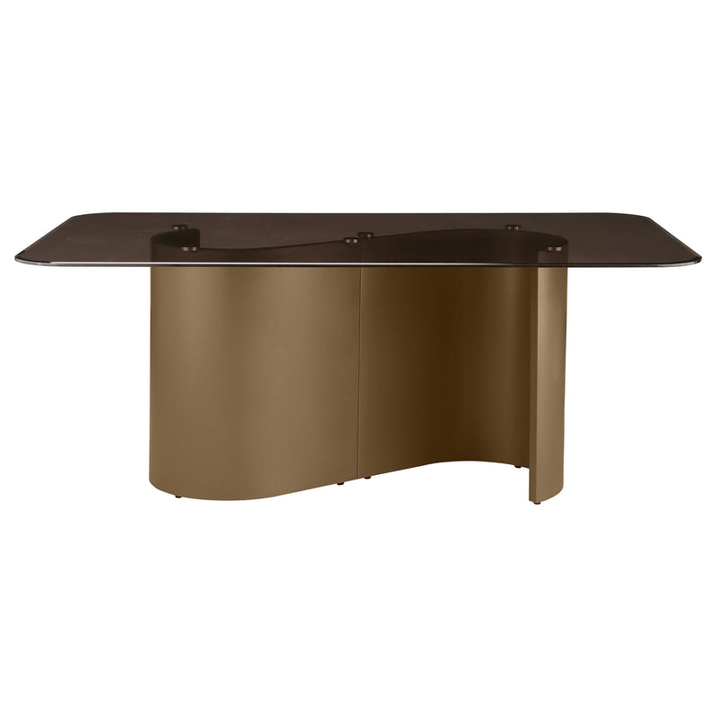 Coaster Furniture Edson 105761 72-inch Rectangular Glass Top Dining Table - Bronze IMAGE 2