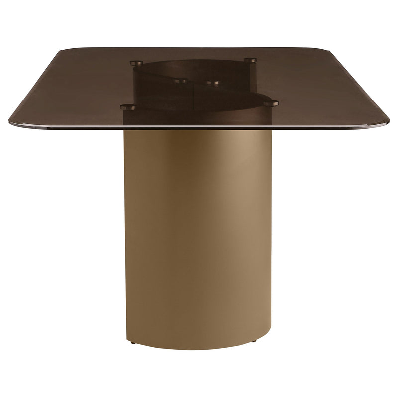 Coaster Furniture Edson 105761 72-inch Rectangular Glass Top Dining Table - Bronze IMAGE 3