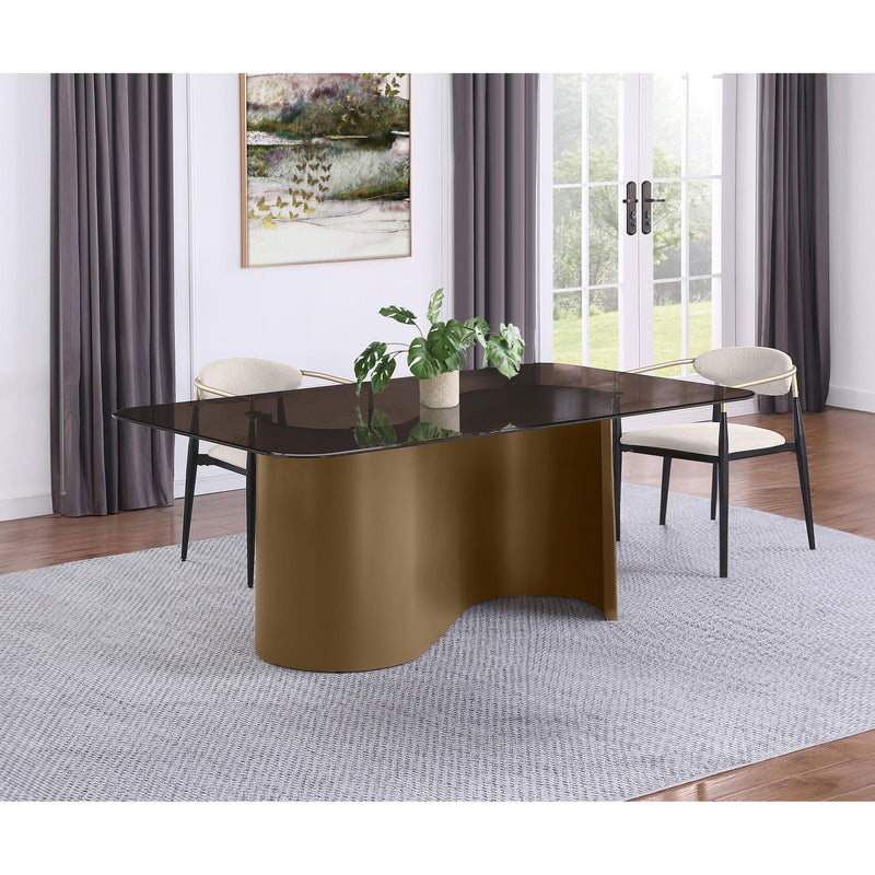 Coaster Furniture Edson 105761 72-inch Rectangular Glass Top Dining Table - Bronze IMAGE 4