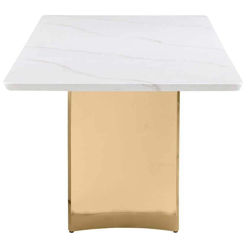 Coaster Furniture Tevlin 108261 Rectangular 79-inch Marble Top Dining Table - White IMAGE 5