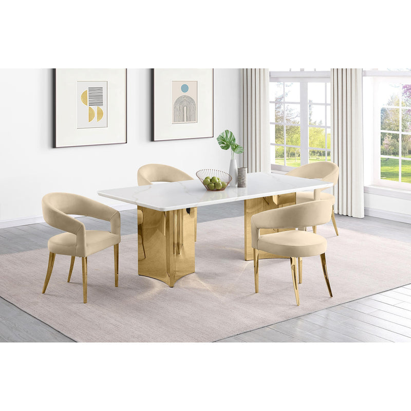 Coaster Furniture Tevlin 108261 Rectangular 79-inch Marble Top Dining Table - White IMAGE 8