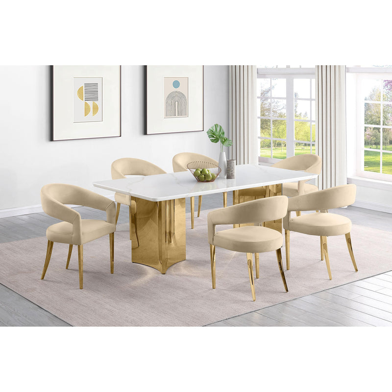 Coaster Furniture Tevlin 108261 Rectangular 79-inch Marble Top Dining Table - White IMAGE 9