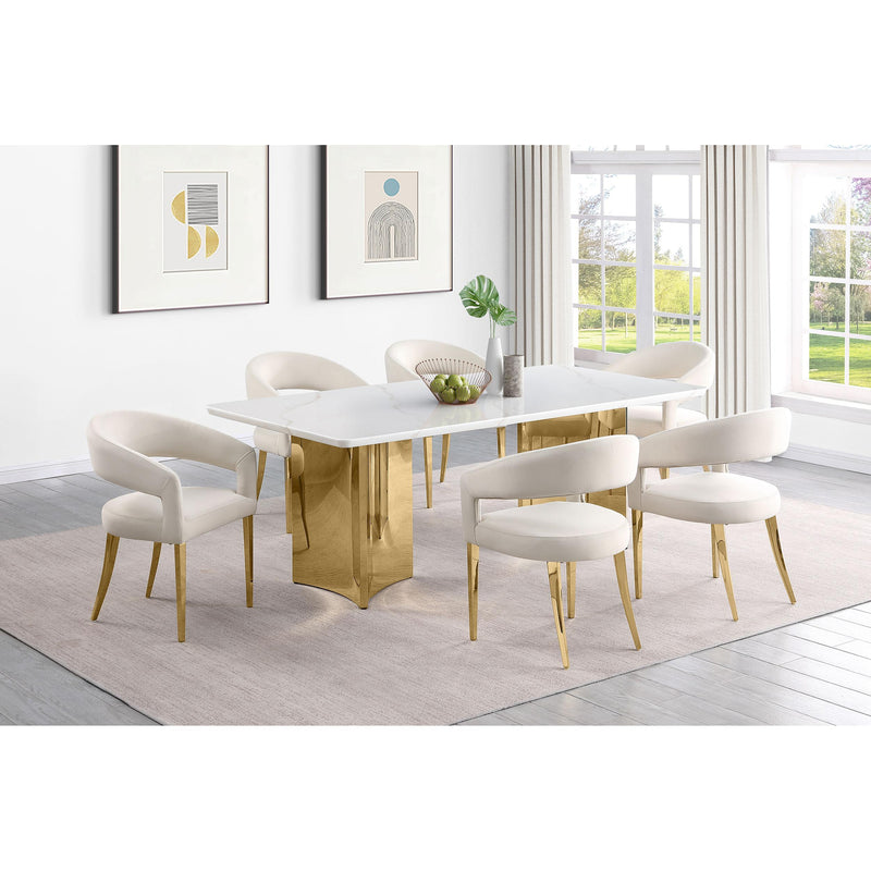 Coaster Furniture Galiano 108282 Velvet Upholstered Dining Arm Chair - Cream Beige IMAGE 10