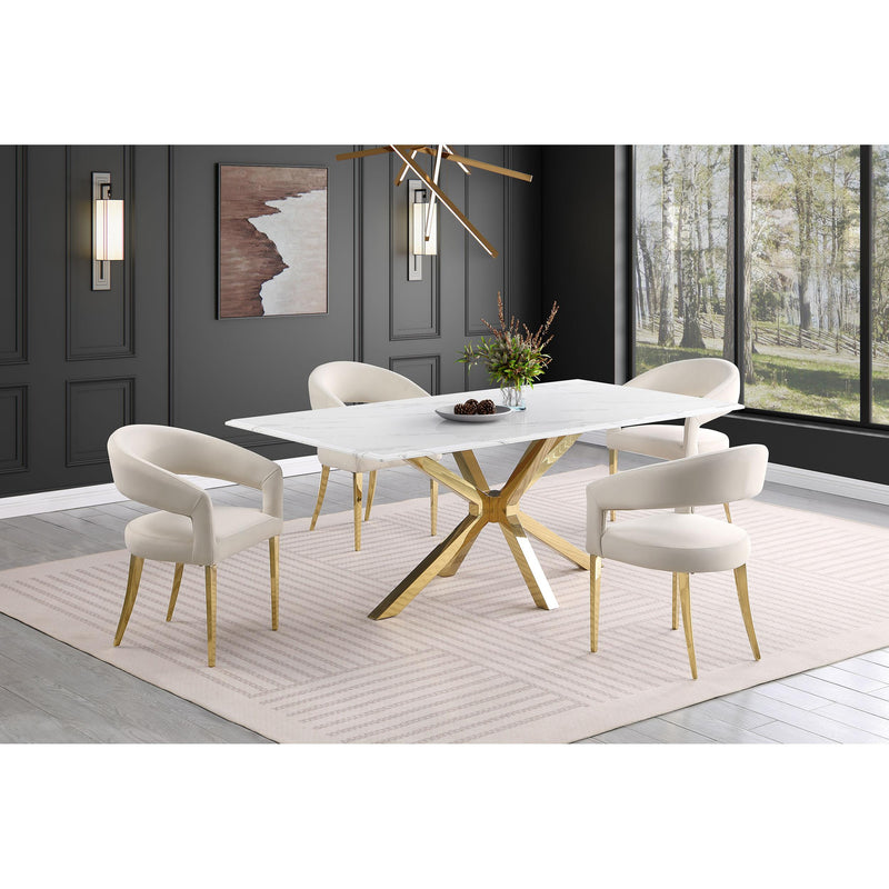 Coaster Furniture Galiano 108282 Velvet Upholstered Dining Arm Chair - Cream Beige IMAGE 12