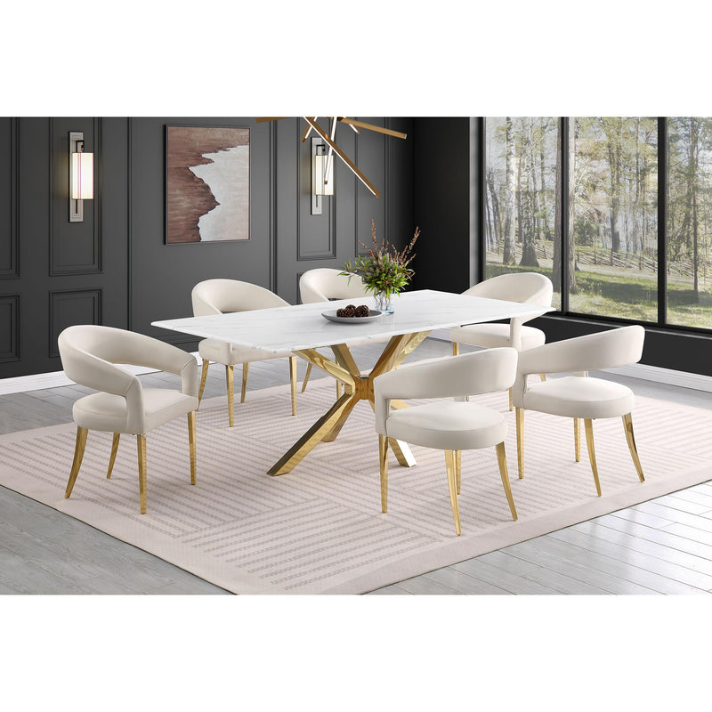 Coaster Furniture Galiano 108282 Velvet Upholstered Dining Arm Chair - Cream Beige IMAGE 13