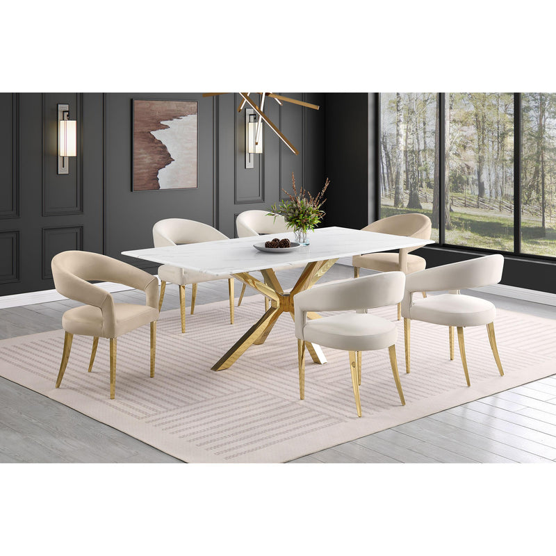 Coaster Furniture Galiano 108282 Velvet Upholstered Dining Arm Chair - Cream Beige IMAGE 14