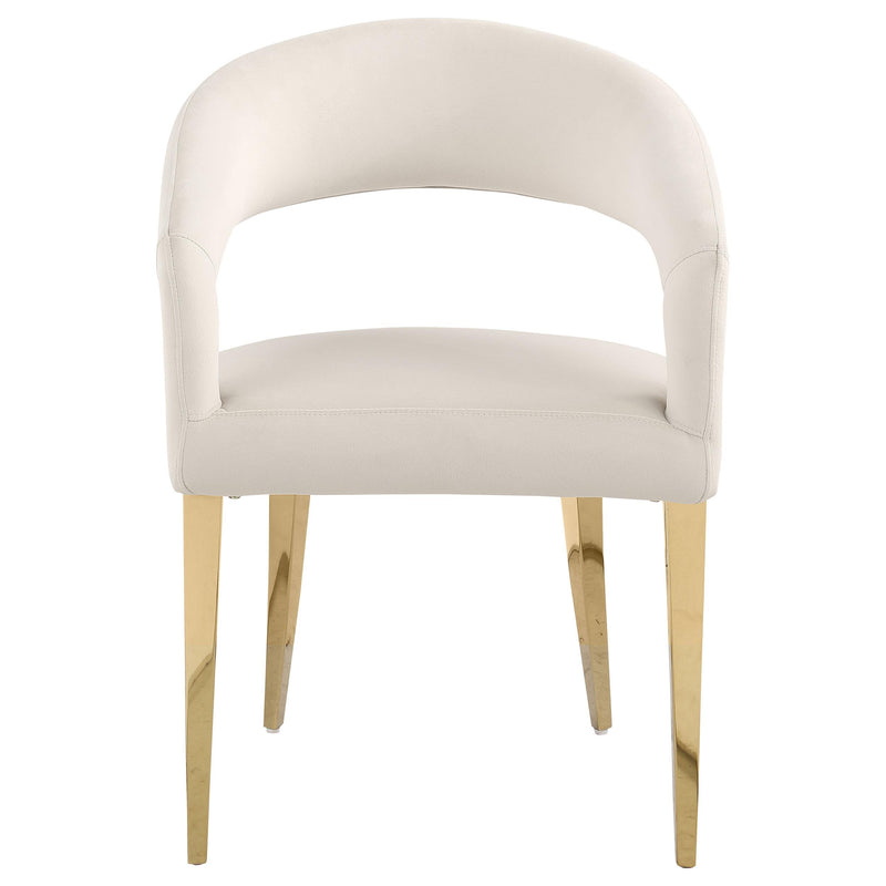 Coaster Furniture Galiano 108282 Velvet Upholstered Dining Arm Chair - Cream Beige IMAGE 3