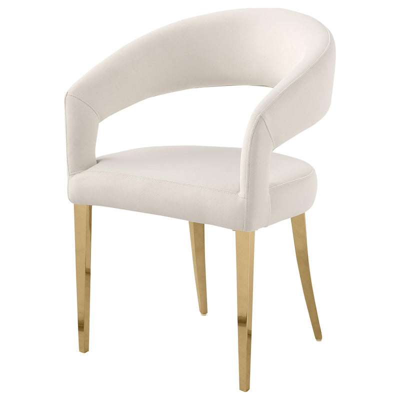 Coaster Furniture Galiano 108282 Velvet Upholstered Dining Arm Chair - Cream Beige IMAGE 4