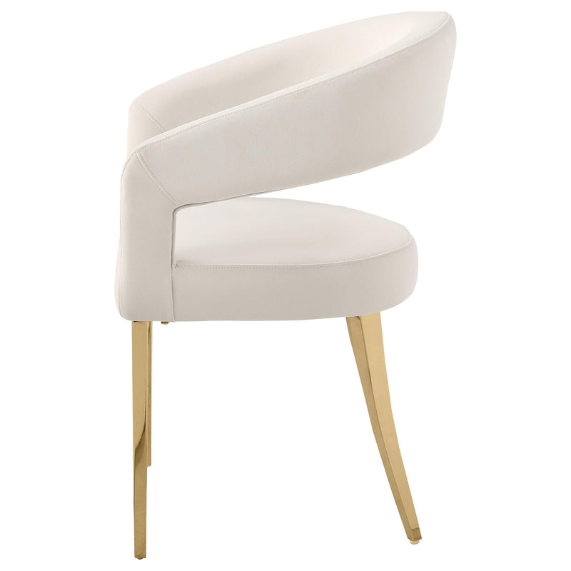 Coaster Furniture Galiano 108282 Velvet Upholstered Dining Arm Chair - Cream Beige IMAGE 5