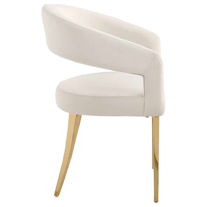 Coaster Furniture Galiano 108282 Velvet Upholstered Dining Arm Chair - Cream Beige IMAGE 8