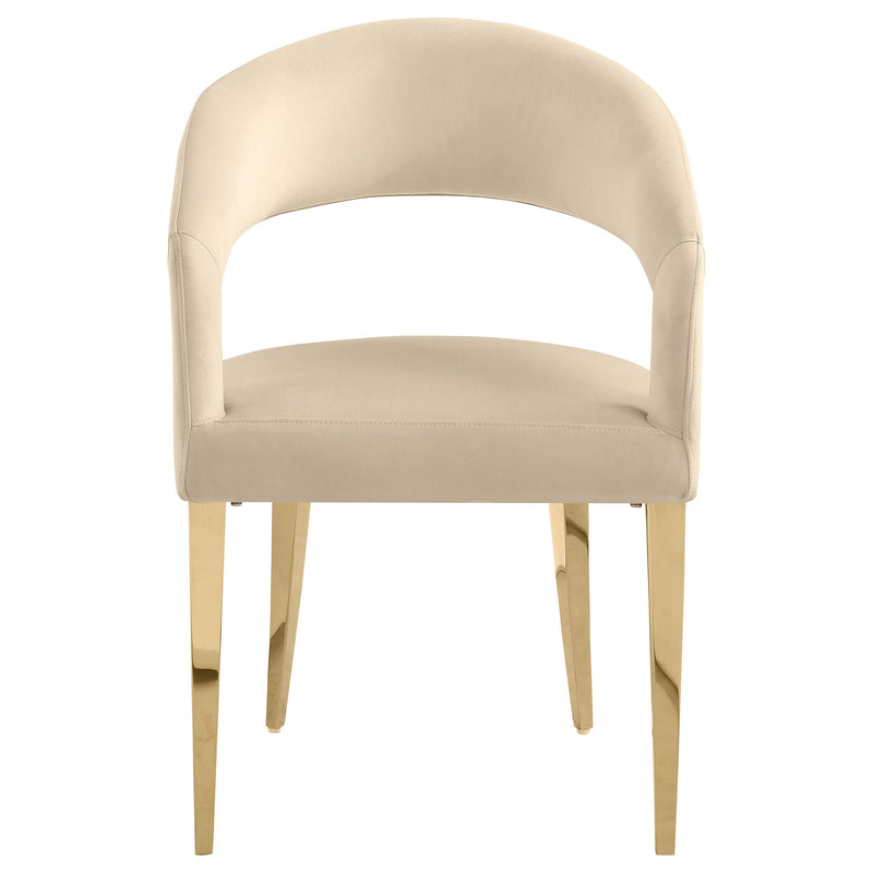 Coaster Furniture Galiano 108286 Velvet Upholstered Dining Arm Chair - Beige IMAGE 3