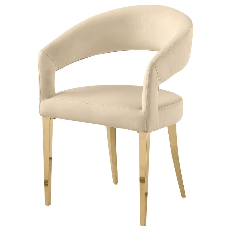 Coaster Furniture Galiano 108286 Velvet Upholstered Dining Arm Chair - Beige IMAGE 4