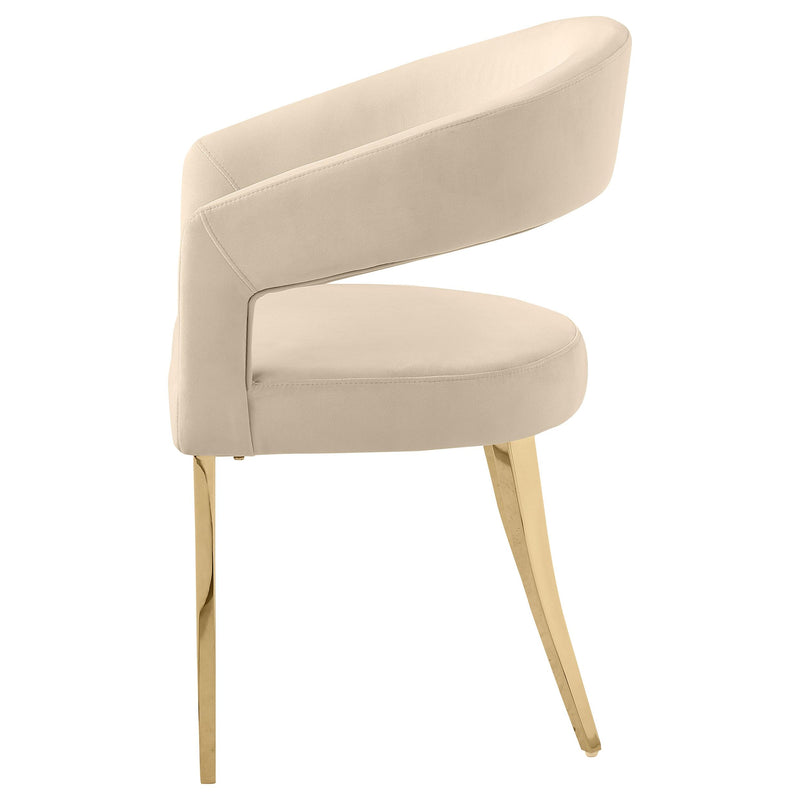 Coaster Furniture Galiano 108286 Velvet Upholstered Dining Arm Chair - Beige IMAGE 5