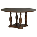 Coaster Furniture Landon 109400 60-inch Round Wood Pedestal Dining Table - Rich Brown IMAGE 1