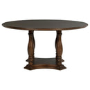Coaster Furniture Landon 109400 60-inch Round Wood Pedestal Dining Table - Rich Brown IMAGE 2
