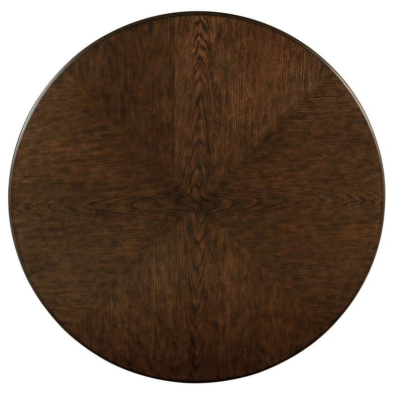 Coaster Furniture Landon 109400 60-inch Round Wood Pedestal Dining Table - Rich Brown IMAGE 3