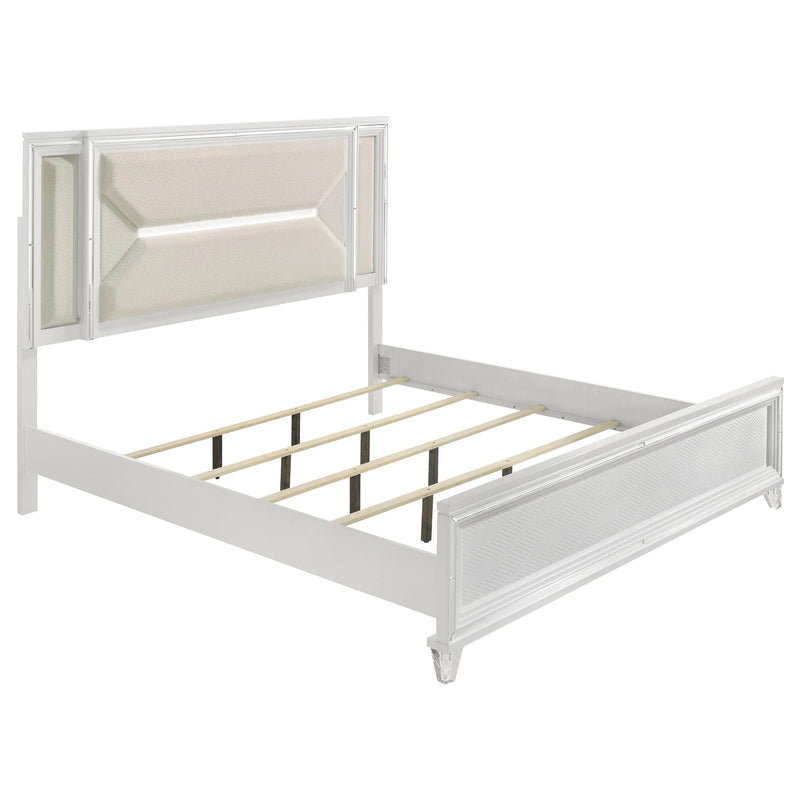 Coaster Furniture Marmore 224961KE 64-inch Eastern King Panel Bed LED Headboard - White IMAGE 3