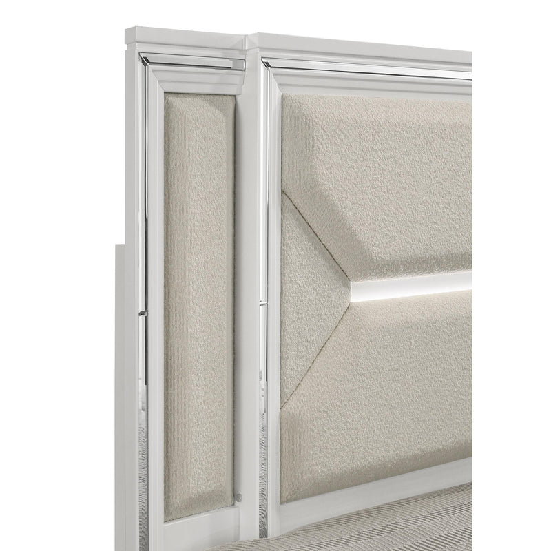 Coaster Furniture Marmore 224961KE 64-inch Eastern King Panel Bed LED Headboard - White IMAGE 6