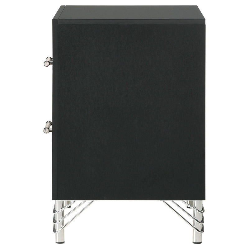 Coaster Furniture Lucia 224992 2-Drawer Nightstand Bedside Table - Black IMAGE 5