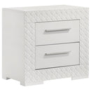 Coaster Furniture Ives 224942 2-Drawer Nightstand Bedside Table - White High Gloss IMAGE 1