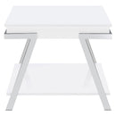 Coaster Furniture Marcia 708157 Rectangular Side End Table - White High Gloss IMAGE 3