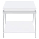 Coaster Furniture Marcia 708157 Rectangular Side End Table - White High Gloss IMAGE 5