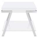 Coaster Furniture Marcia 708157 Rectangular Side End Table - White High Gloss IMAGE 6
