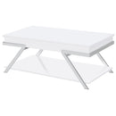Coaster Furniture Marcia 708158 Rectangular Lift Top Coffee Table - White High Gloss IMAGE 6