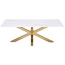 Coaster Furniture Visalia 710218 Faux Marble Top Stainless Steel Coffee Table - Gold IMAGE 3