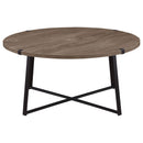 Coaster Furniture Marcus 710298 Round Engineered Wood Coffee Table - Light Brown IMAGE 3