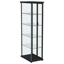 Coaster Furniture Aero 950400 4-shelf Display Curio Cabinet with LED Lighting - Black IMAGE 11