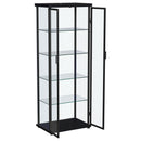 Coaster Furniture Aero 950400 4-shelf Display Curio Cabinet with LED Lighting - Black IMAGE 5
