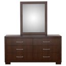 Coaster Furniture Jessica 200713M 6-Drawer Dresser with Mirror - Cappuccino IMAGE 3