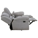 Coaster Furniture Gilson 602552 Chenille Upholstered Reclining Loveseat - Grey IMAGE 8
