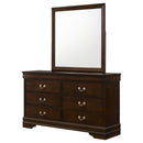 Coaster Furniture Louis Philippe 202413M 6-Drawer Dresser with Mirror - Cappuccino IMAGE 4