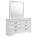 Coaster Furniture Louis Philippe 202443M 6-Drawer Dresser and Mirror - White IMAGE 1