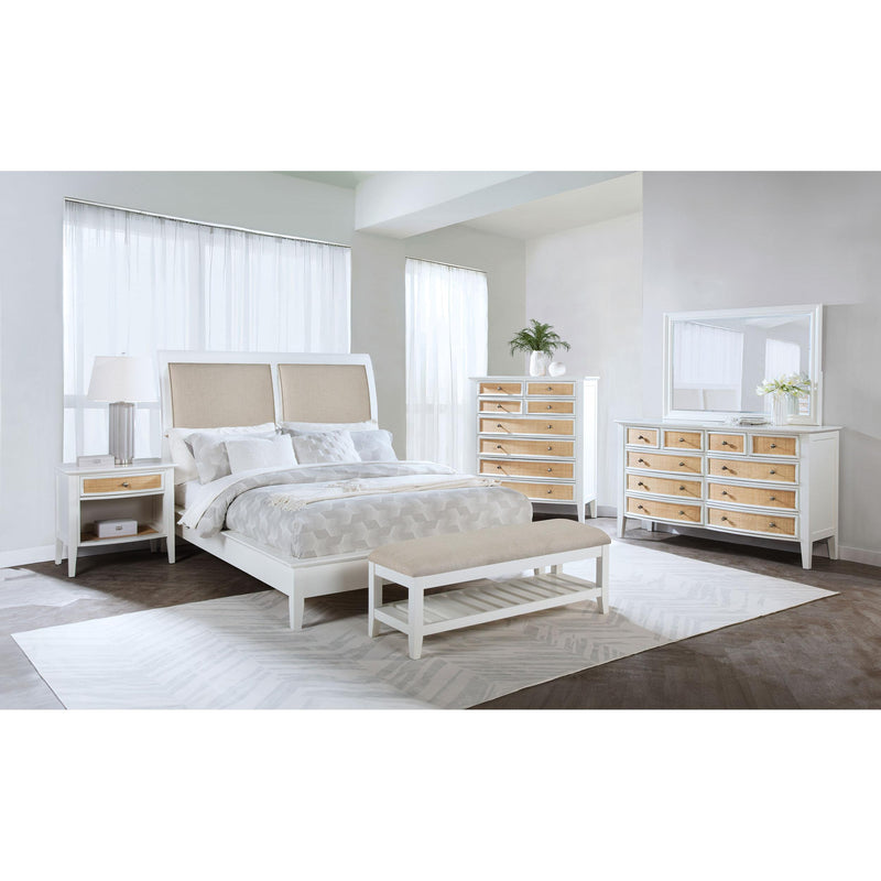 Coaster Furniture Bexhill 223471KE 56-inch Upholstered Eastern King Panel Bed - White IMAGE 7