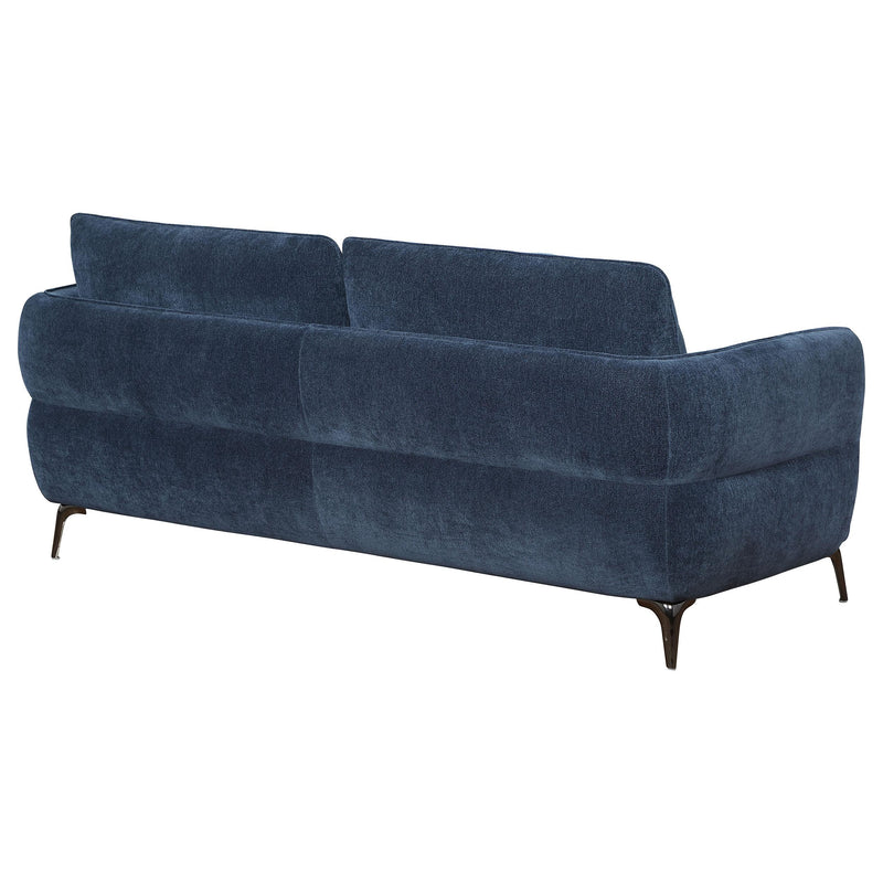 Coaster Furniture Lively 509041 Chenille Upholstered Modern Track Arm Sofa - Blue IMAGE 6