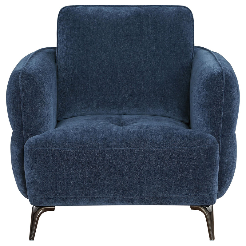 Coaster Furniture Lively 509043 Chenille Upholstered Modern Track Arm Chair - Blue IMAGE 2
