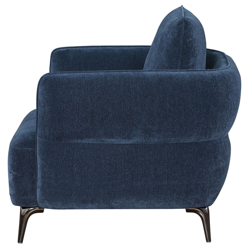 Coaster Furniture Lively 509043 Chenille Upholstered Modern Track Arm Chair - Blue IMAGE 4