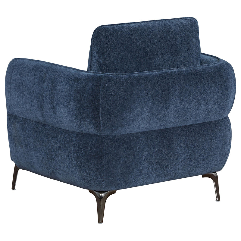 Coaster Furniture Lively 509043 Chenille Upholstered Modern Track Arm Chair - Blue IMAGE 5