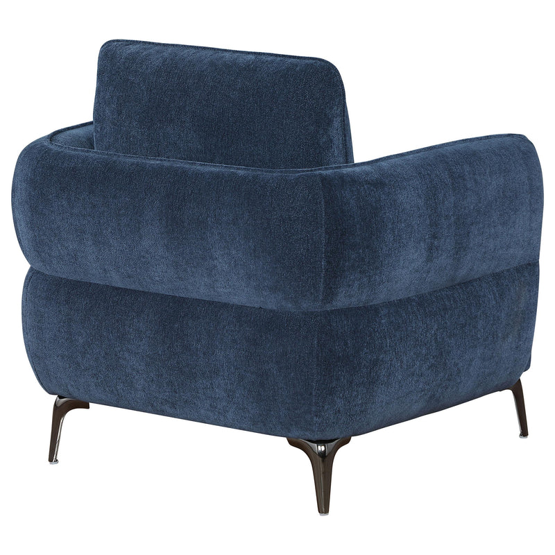 Coaster Furniture Lively 509043 Chenille Upholstered Modern Track Arm Chair - Blue IMAGE 6
